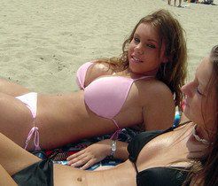 Twitter beach chicks small bikini private...