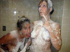 Nude girlfriends bathe in the shower, hm pics