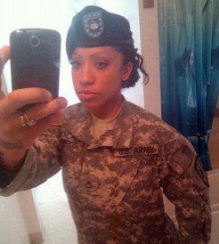 Cute Afro-American female soldiers in...