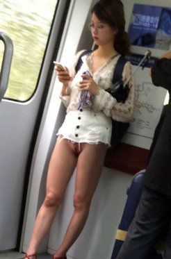 In the Tokyo subway with no clothes on