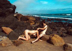 Mutual oral sex on the stone beach