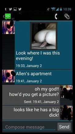 wife's phone screenshots - "..i jacked...