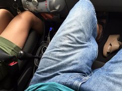 Monster bulge, monster cock in the car