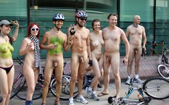 Art people nudists on bikes