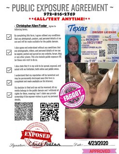 Christopher Allen Foster exposed faggot...