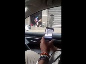 Guy filmed by mobile phone how...