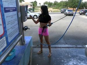Masturbation during car wash in public