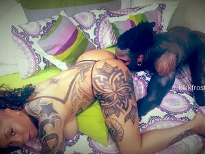 Black bull tearing pussy of tattooed black...