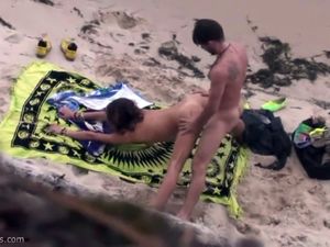 Impressive beach sex from voyeur