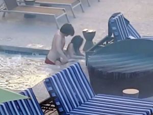 Public fucking in hotel pool