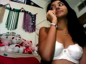 Cute Indian teen topless on webcam