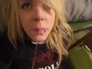 Blonde emo teen gets powerful...