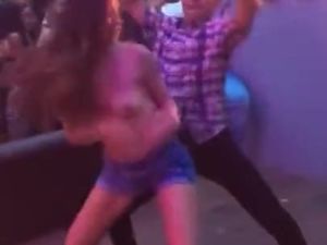 Fresher topless indian girl dancing with...