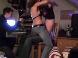 Amateur topless lapdance