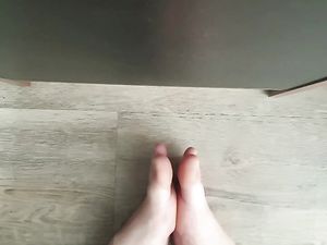 Self Footjob with Cumshot