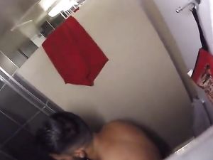 Str8 spy guy in hostel shower jerk part 1