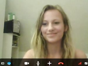 Blonde cutie on Skype