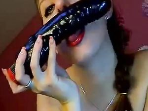 Aurelie Gagging On Big Dildo