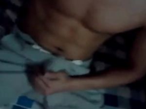 asian boy big cock wanking at night...