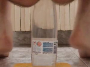 extreme ass insertion with 2 plastic bottles