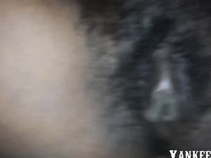 Ebony with hairy pussy and long pussy lips