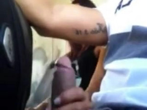Jerking cock in the bus