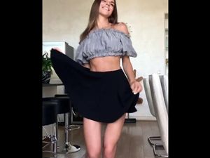 Cutie dancing and flashing her knickers