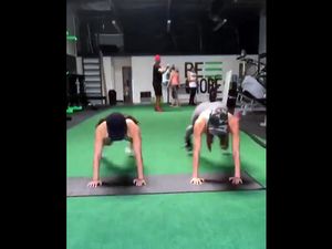 Young female athletes training in the gym