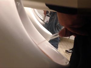 Hidden cam near urinal show powerful jets